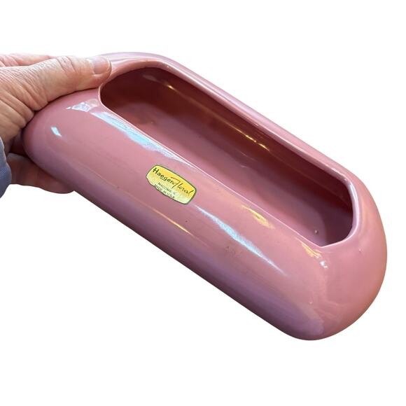 Haeger Floral pink ikebana planter flower pot decorative pottery Macomb IL USA - Picture 6 of 7